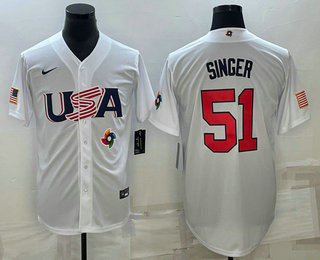 Men's USA Baseball #51 Brady Singer 2023 White World Baseball Classic Stitched Jersey,We sell and wholesale Men's USA Baseball #51 Brady Singer 2023 White World Baseball Classic Stitched Jersey on line form chian!